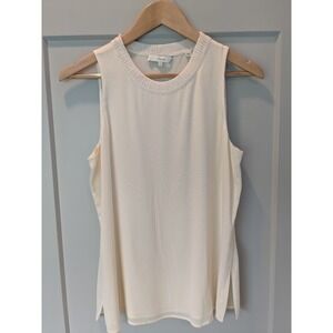 Vince Sleeveless Top Textured Knit Crew Neck Casual Tank Top Small